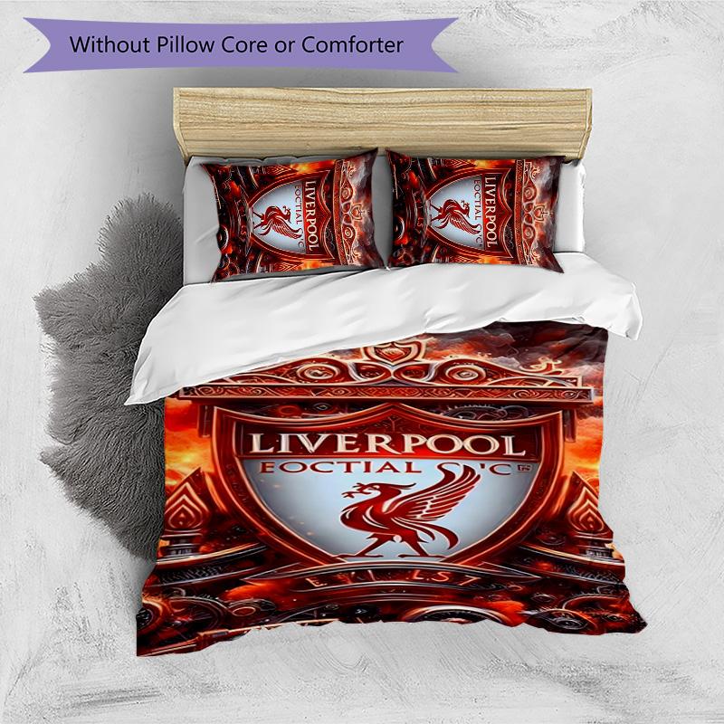 3pcs L-Liverpool (6) Design Cover Set - HD Printed Bedding with 1 Cover and 2 Pillowcases - Perfect for Home and Dorm Decor