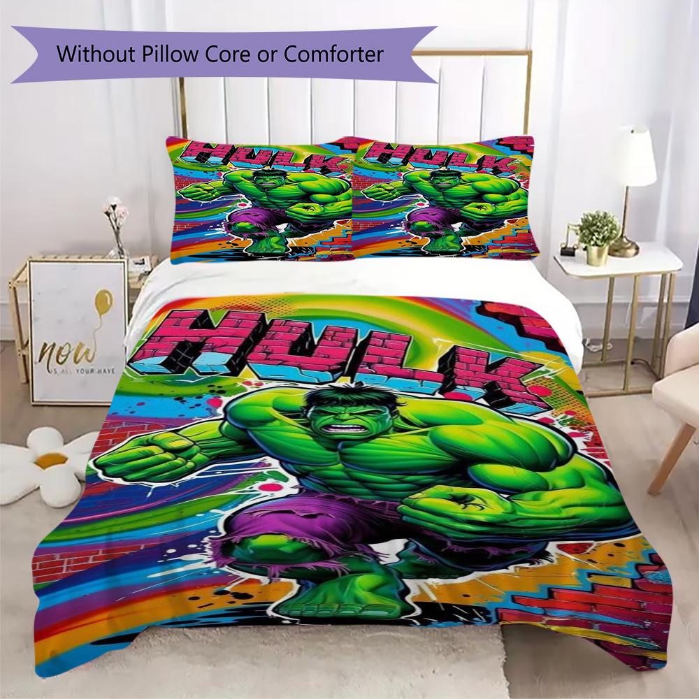 Hulk Green Giant Smash Bedding Without Core 1 Duvet Cover 2 Pillowcase Without Core Soft And Comfortable Duvet Cover And Pillowcase