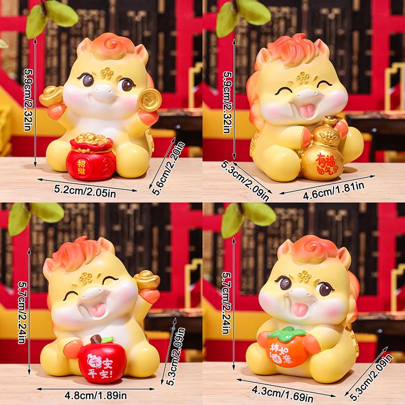 2026 Милая фигурка года Лошади Маскот года Лошади Кукла Зодиакальная Лошадь Сделай сам Настольное украшение Автомобильный орнамент Подарок на год