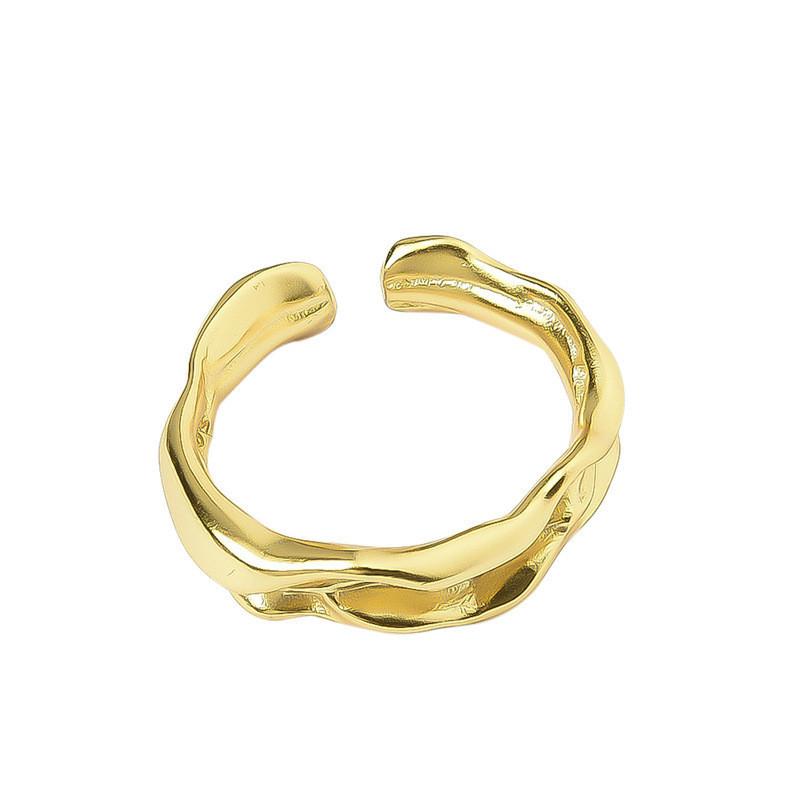 Trendy Minimalist Korean Geometric Wave Ring In 925 Silver For Womens Jewelry