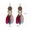 Zinc Zinc Zinc Alloy Bohemian Feather Dangle Earrings Bohemia Style Boho Drop Earrings  Girl