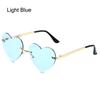Cosplay Costume Rimless Heart Sunglasses Pink Hippie Sunglasses Metal Sun Glasses Heart-Shaped