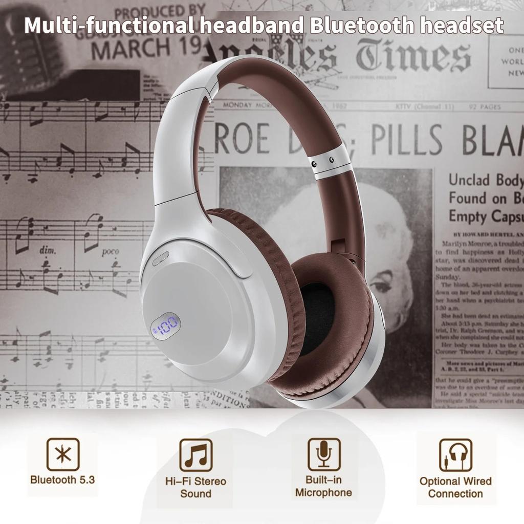 Детские наушники Bluetooth 5.2 со светодиодными кошачьими ушками, ограничением громкости 85/94 дБ и временем воспроизведения 100 часов, складная беспроводная/проводная гарнитура с кабелем 3,5 мм