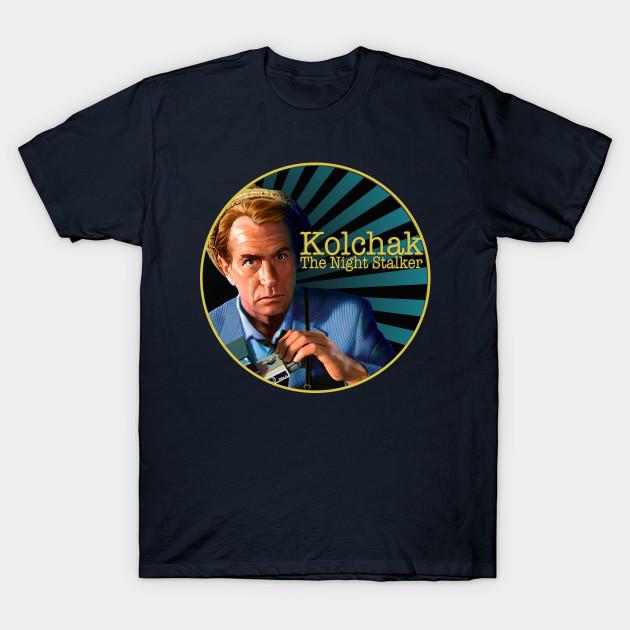 Men Black Print T-shirt Kolchak No-Cut Heat Transfer Print Cotton Tshirt