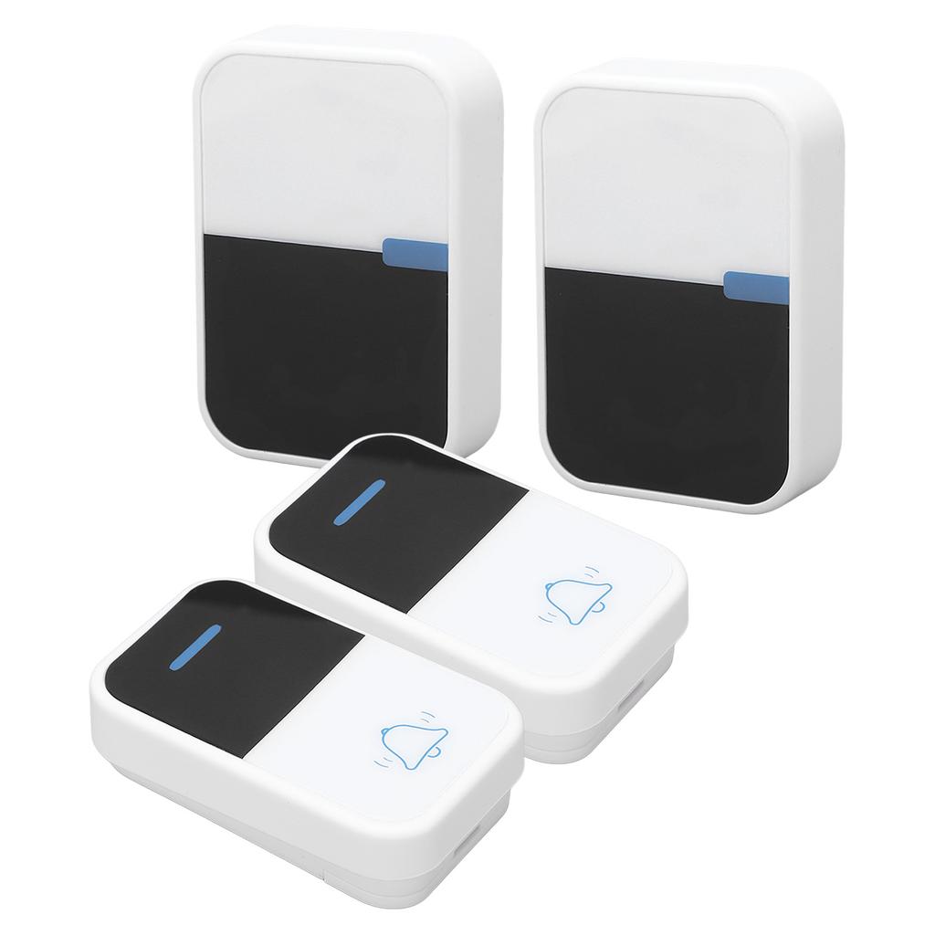 433.92MHz Wireless Doorbell Set with Receiver Self Generating IP44 Waterproof 38 Ringtones for Home Apartment EU Plug