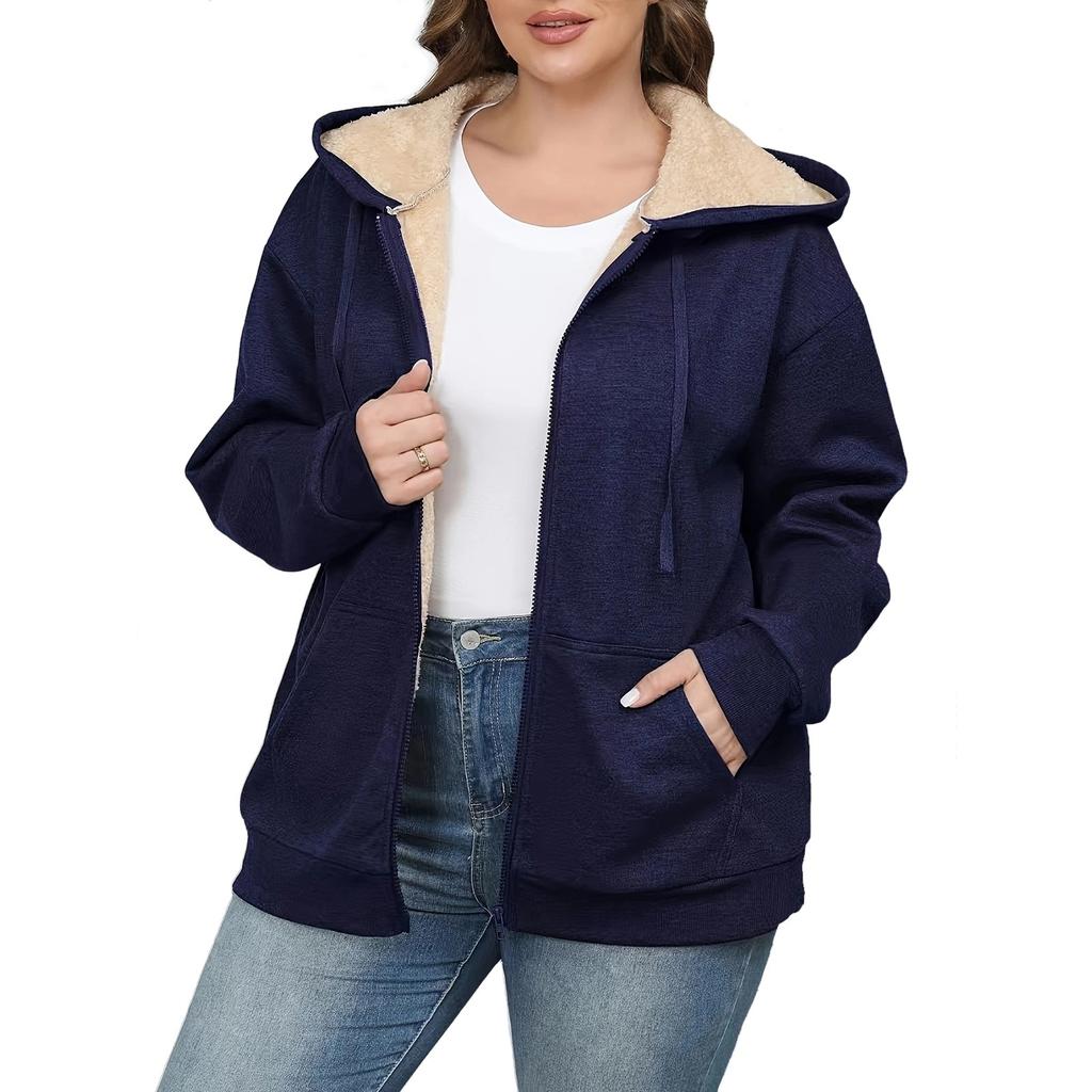 Женская теплая плюшевая толстовка с капюшоном