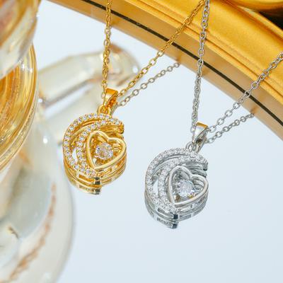 Легкое роскошное ожерелье с микроинкрустацией Moon Love Heart and Spirit, женские аксессуары для ключиц