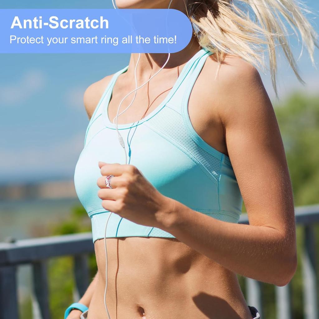 6 шт. Защитное кольцо Smart Ring, совместимое с Oura Ring Gen 3 / Samsung Galaxy Ring, Силиконовое кольцо-чехол для тренировок, Модные узоры -