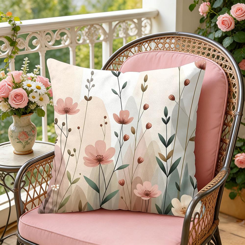 Little Flowers Cushion Cover Soft Plush Throw Pillow Cover DoubleSided Decorative Cushion Case Sofa Bedroom Home Decor