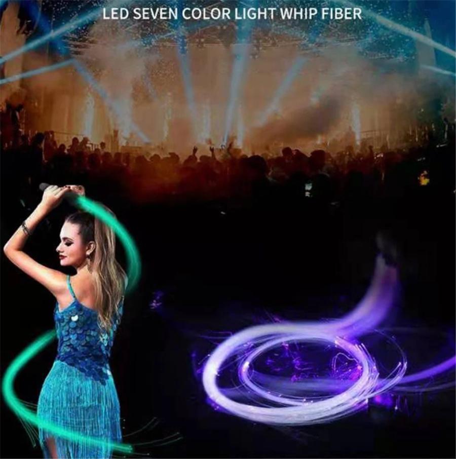 150 см RGB светодиодный оптоволоконный кнут, вращение на 360°, больше режимов и эффектов, подсветка, развевающееся праздничное освещение, оптоволоконные танцевальные кнуты