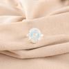 Oval Milky Opal Gemstone 925 Silver Mother Gift Unique Statement Engagement Ring RR-28-16