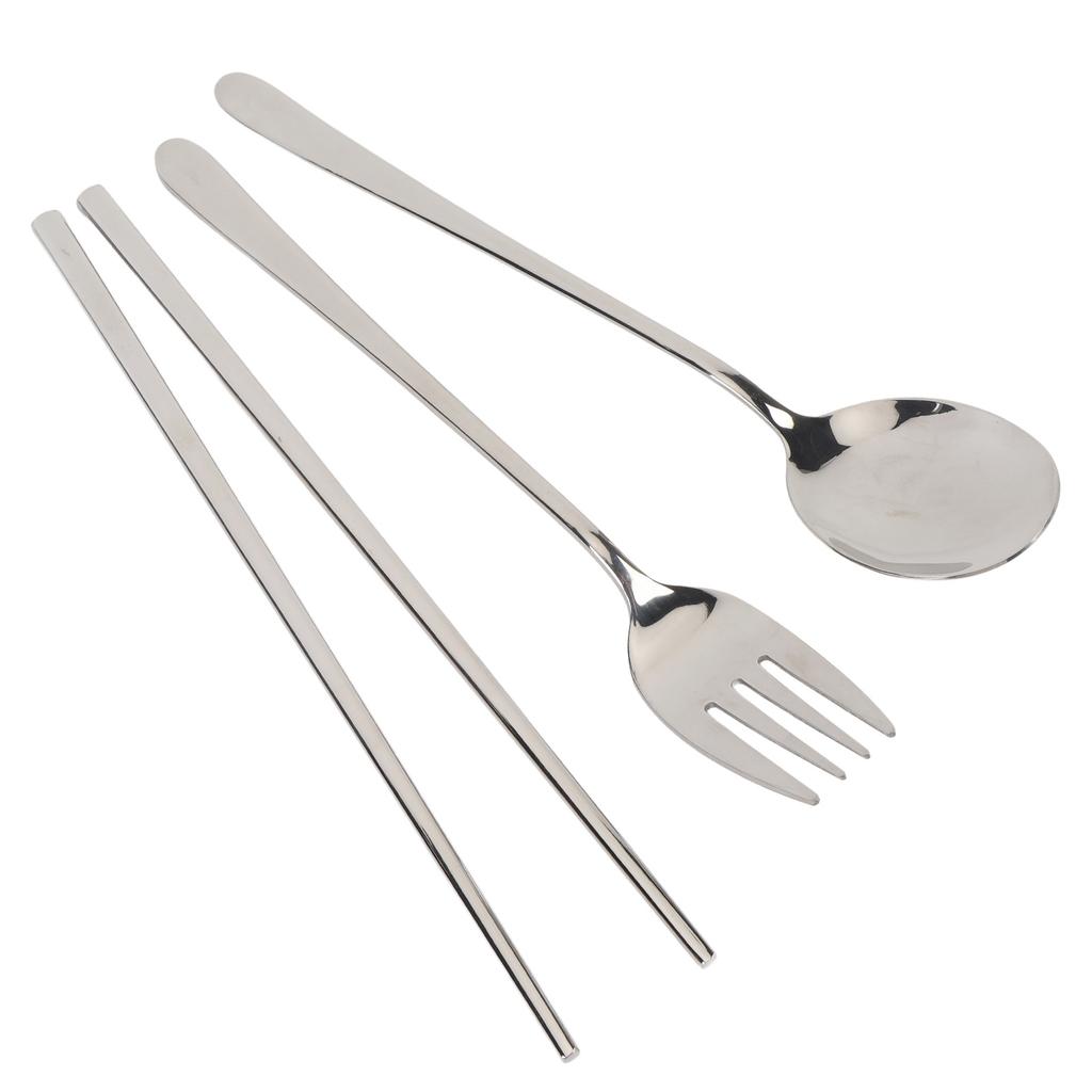 Портативная посуда с ящиком для хранения, ложка, вилка, палочки для еды из нержавеющей стали 304, многоразовый набор столовых приборов