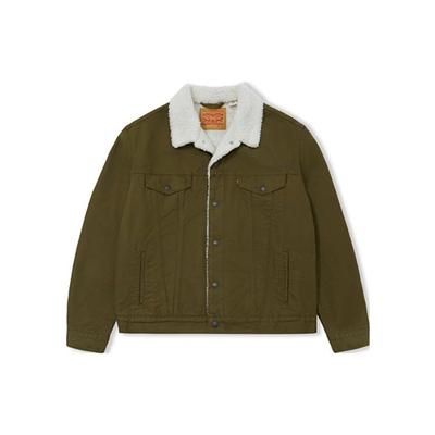 Levis FW22 Однотонная однобортная толстая куртка Унисекс Куртки Военно-зеленый 16365-0189