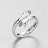 New Sterling Silver European and American Jewelry Love Hug Ring Retro Fashion Tide Flow Open Ring