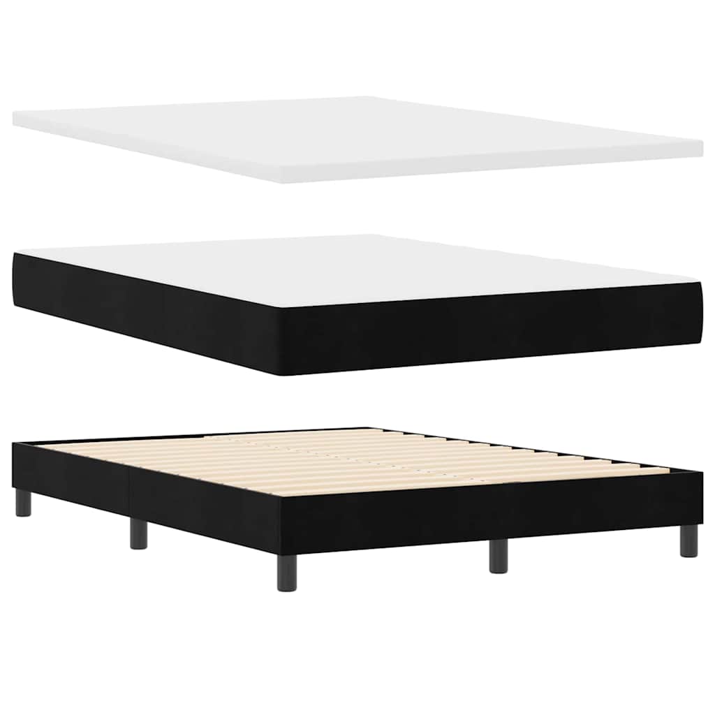 Boxspring Bed with Headboard Black 200 x 140 cm Velvet