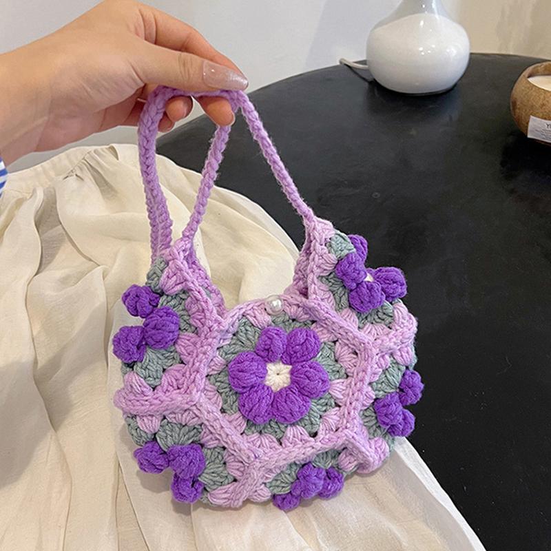 Сумка на плечо ручной работы с цветочным узором для женщин, милая стильная модная сумка в форме полумесяца для путешествий в отпуске