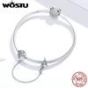 WOSTU Starfish Stopper Charms 925 Sterling Silver Tropical Starfish & Shell Safety Chain Charms