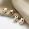 Fashion Colorful Zircon Water Droplet Earrings for Women Exquisite White Oil Dripping Irregular Earrings Jewelry Brincos Gift