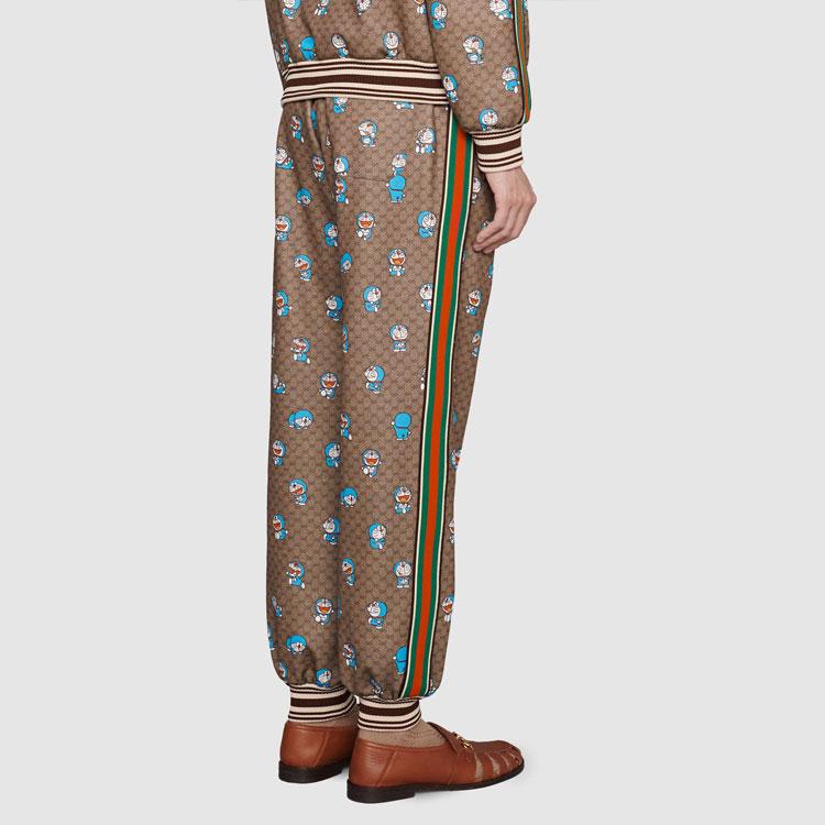 Gucci X Doraemon Вязаные спортивные штаны Мужские Бежевые 654941-XJDEX-2138