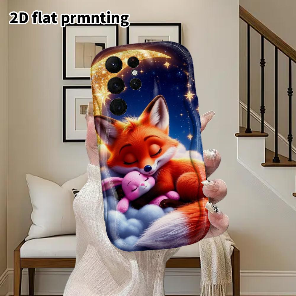 Phone Case: 2D Flat Samsung Galaxy A34 A35 M05 M06 S20 S22 S21 FE Plus 5G Protective Case, Couple Style, Sleeping Little Fox, Christmas and Halloween