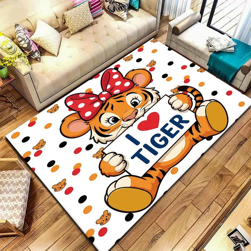Cartoon animal sign Pattern Square Carpet,Area Rug,Carpet Rug for Living Room Bedroom Sofa Playroom Decor,Non-slip Floor Mat,Holiday Birthday Gifts