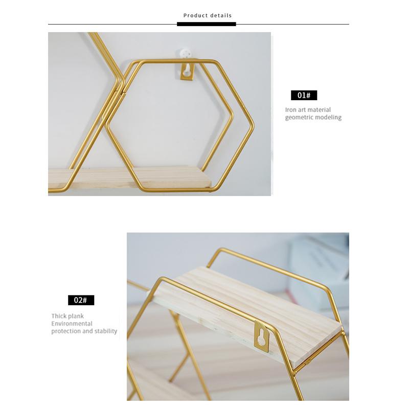 1 шт. Железо+Дерево Компактная Настенная Прочная Без Сверления Легкая Установка Стеллаж для Хранения Декоративная Полка Легкая Установка Настенная Прочная