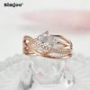 SIMJOO Кольцо с цирконом, женское многоуровневое кольцо с геометрической линией и крестом