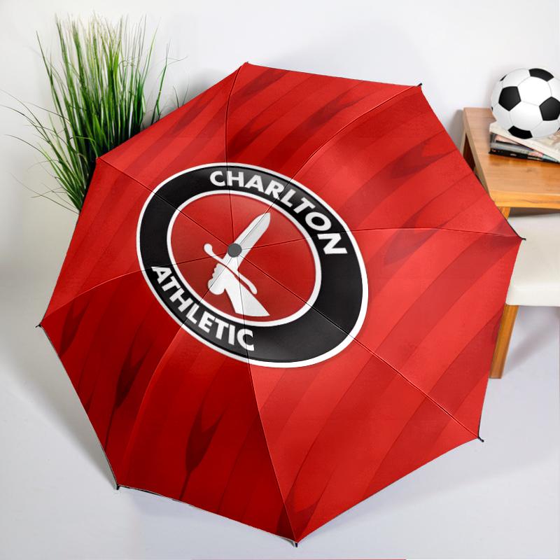 Автоматический складной зонт Charlton-Athletic Crest - 8-спицевой дорожный зонт с автооткрытием/закрытием и портативный, Подарок на Рождество, Дни рождения
