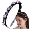 Обруч для волос с челкой в виде цветка сливы и стразами, элегантный блестящий цветок, четыре сезона