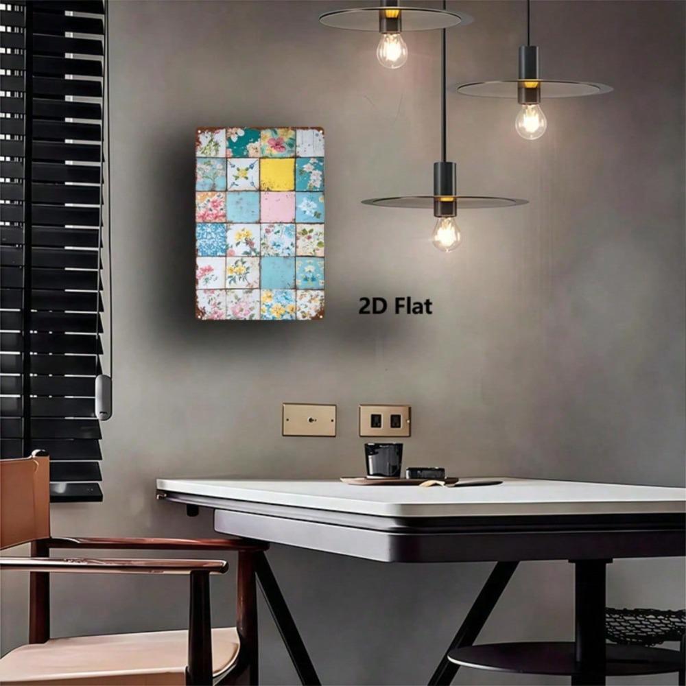 Винтажная металлическая табличка с цветочным узором 8x12 дюймов, Рустикальное железное настенное искусство для дома, бара, гаража, кафе