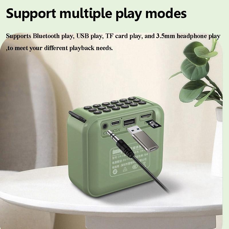 Mini Pocket Bluetooth Speaker LED Display FM Radio Lossless Internal External Recording Wireless Music Box Soundbar Timed off