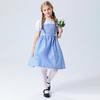 Girl's Blue Gingham Dress Kansas Girl Halloween Fancy Party Dress-up Costume Fairytale Musical Movie Character Cosplay Outfit for Kids