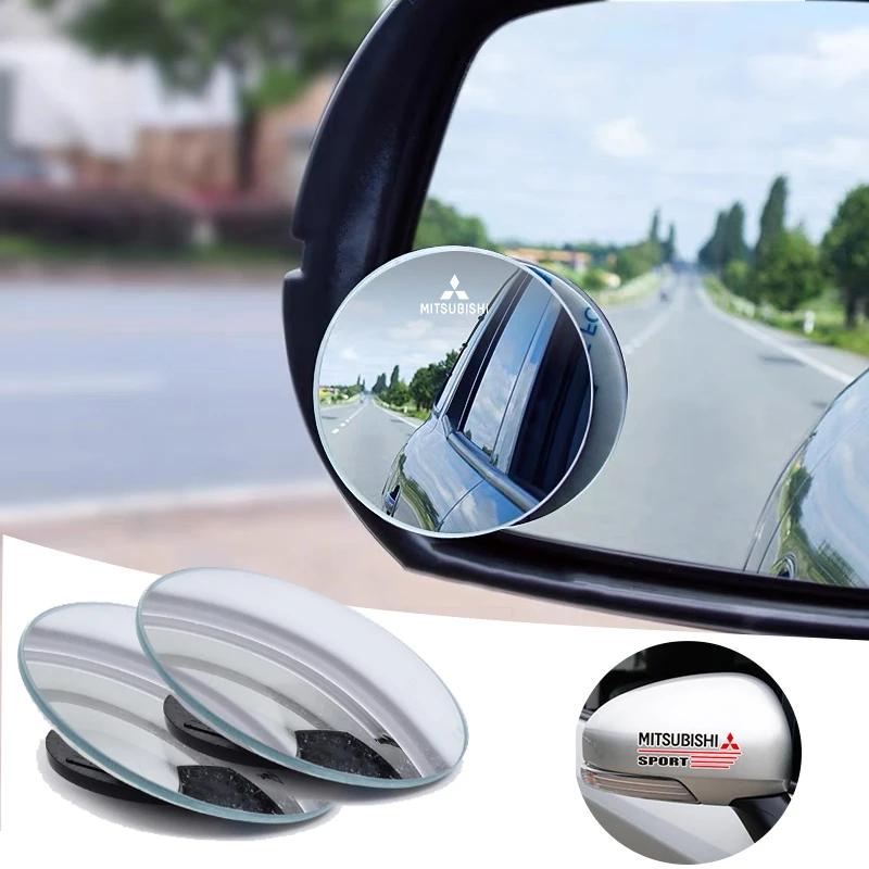 Car Blind Spot Mirror + Rearview Mirror Sticker for Mitsubishi All Models Outlander Lancer ASX Pajero Wide Angle Auxiliary Mirro