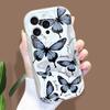 Для iPhone 16 15 14 Samsung S25 S24 S23 A06 A13 A14 A15 A16 A55 Redmi 14C 13C Note 14 13 12 Мягкий силиконовый чехол для телефона с волнистым краем и рисунком бабочки