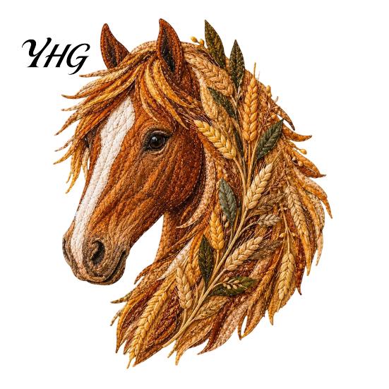 Textile Patchwork Starter Floral Horse Kit, Fabric DIY Zero Based Sewing Project Kit for Adults, Handmade Wall Decor Craft