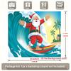 Polyester Santa Claus Beach Tropical Christmas Backdrop Banner, Golden Holiday Decor for Wall & Photo Booth