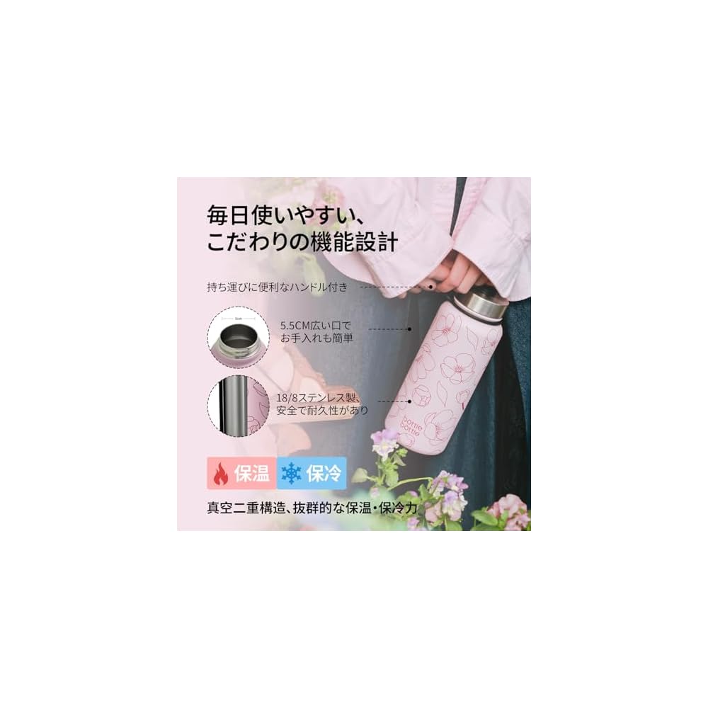 BOTTLE BOTTLE Water Bottle 1L Vacuum Insulated Stainless Steel Keeps Drinks Cold & Hot with Straw,