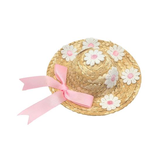 Мини-соломенные шляпы Миниатюрная соломенная шляпа ручной работы Вязаная ковбойская шляпа Кукольный домик Аксессуары для кукол Поделки Крыльцо Гусь