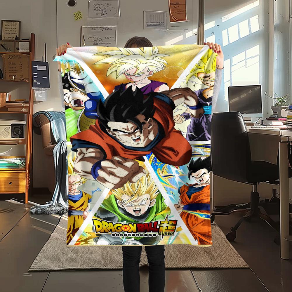 Dragon Ball Character Poster Print Flannel Blanket,High quality Comfortable for All Seasons,Home Decor,Warmth and Comfort,Perfect for Christmas Gifts