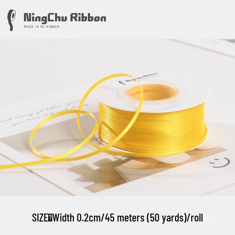 Двусторонняя атласная лента 2 мм для закладки, свадебных бантов и подарочной упаковки