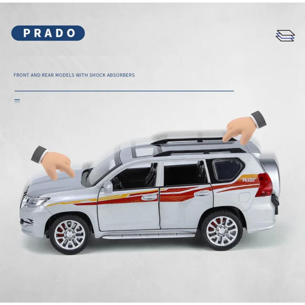 HAOCHI 1/24 Toyota PRADO Land Cruiser Внедорожник Сплав Модель автомобиля Литой Металл Внедорожник Модель автомобиля Звук Свет Детская Игрушка Подарок