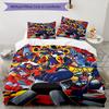 3pcs UFO Robot Grendizer10 Design Cover Set - HD Printed Bedding with 1 Cover and 2 Pillowcases - Perfect for Home and Dorm Decor