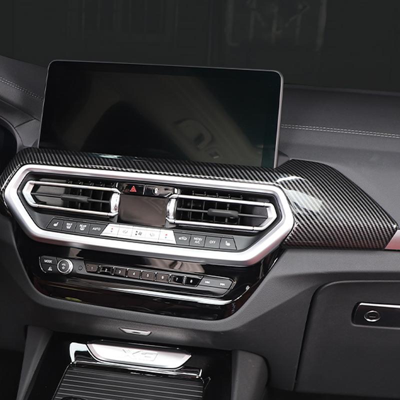 Для BMW X3 X4 G01 G02 2022 автомобильный Стайлинг задний кондиционер вентиляционное отверстие рамка охватывает внутренние наклейки из углеродного волокна