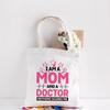 Женские холщовые сумки «Я мама и медсестра», модная сумка на плечо для девочек, повседневная сумка-тоут большой вместимости для покупок