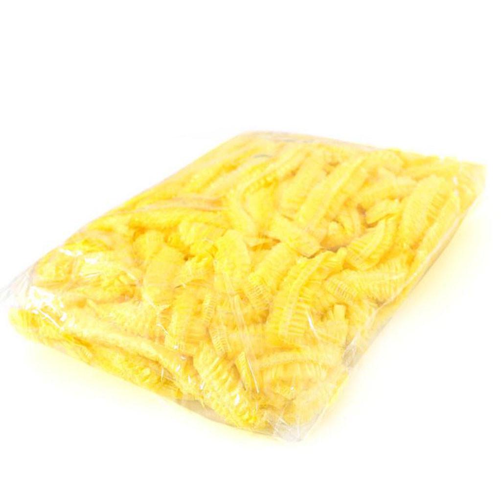 (SU)Одноразовые шапочки для душа и купания для волос, плиссированная эластичная шапка для гостиничного салона, 100 шт.