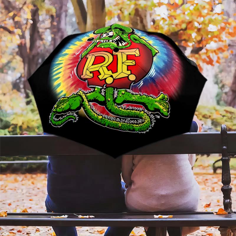1 шт. Зонт с рисунком Rat Fink, Портативный складной зонт, Железный каркас, Структура из костей, Уличный домашний зонт