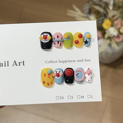 Граффити Девушка Ins Стиль Трехмерный Рука-щипок Мультфильм Клоун Веселые Конфеты Бобы Носить Броню