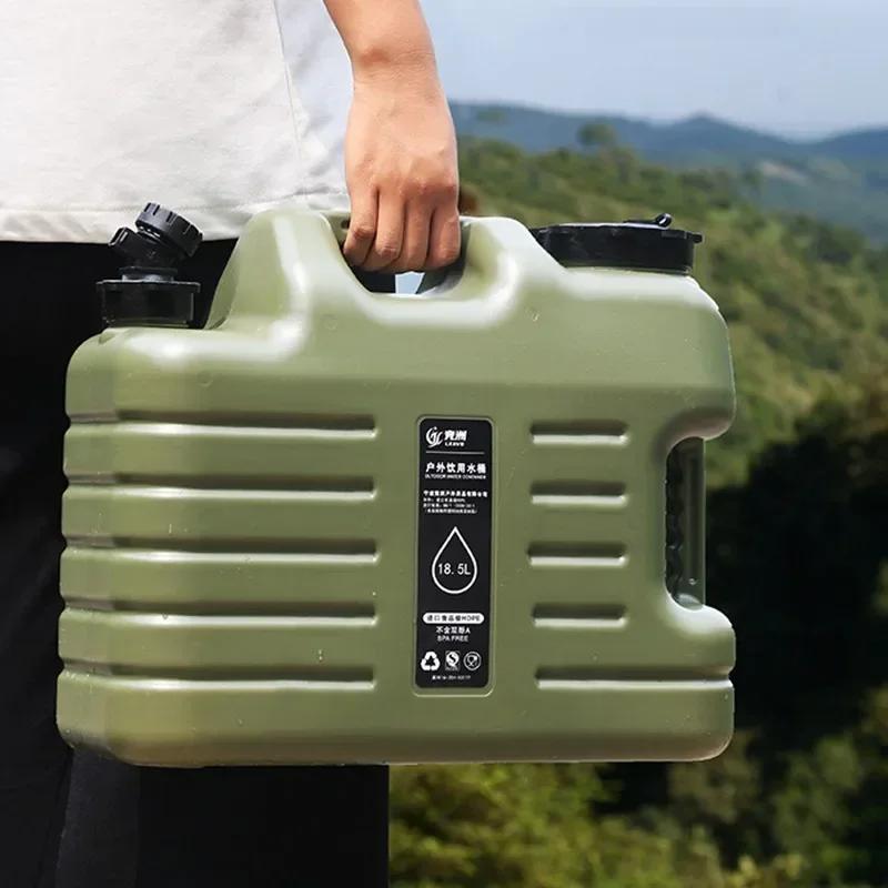 Outdoor Portable Water Tank Large Capacity Water Container Waterproof Bin with Detachable Faucet No Leakage for Camping Fishing