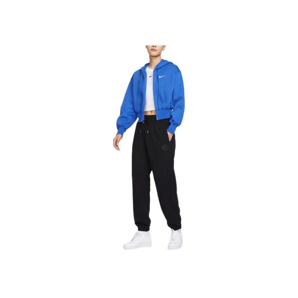 Nike Swoosh NSW PHNX Series FLC LSE Crop FZ Худи Удобная Модная Универсальная Куртка Женские Куртки Синий HJ0941-480