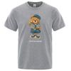 Cute Teddy Bear Salute Scoring Around Prints T Shirt Men Brand Tees Short Sleeve Retro Adult T-Shirt Summer  Harajuku  Bored Ape
